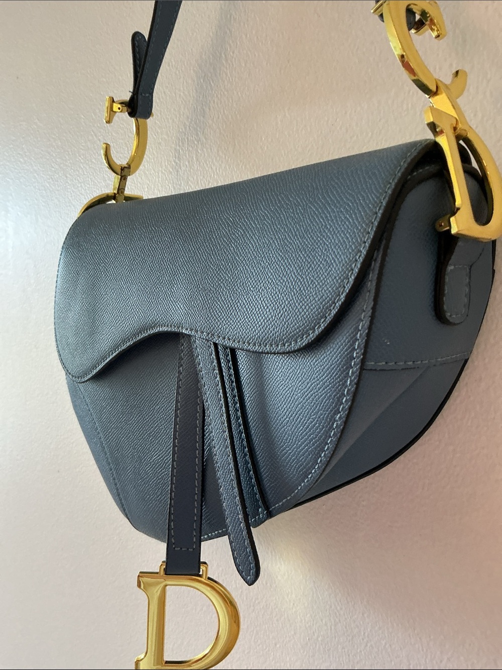 Saddle Style Bag D Monogram Powder Blue - Picture 3 of 4